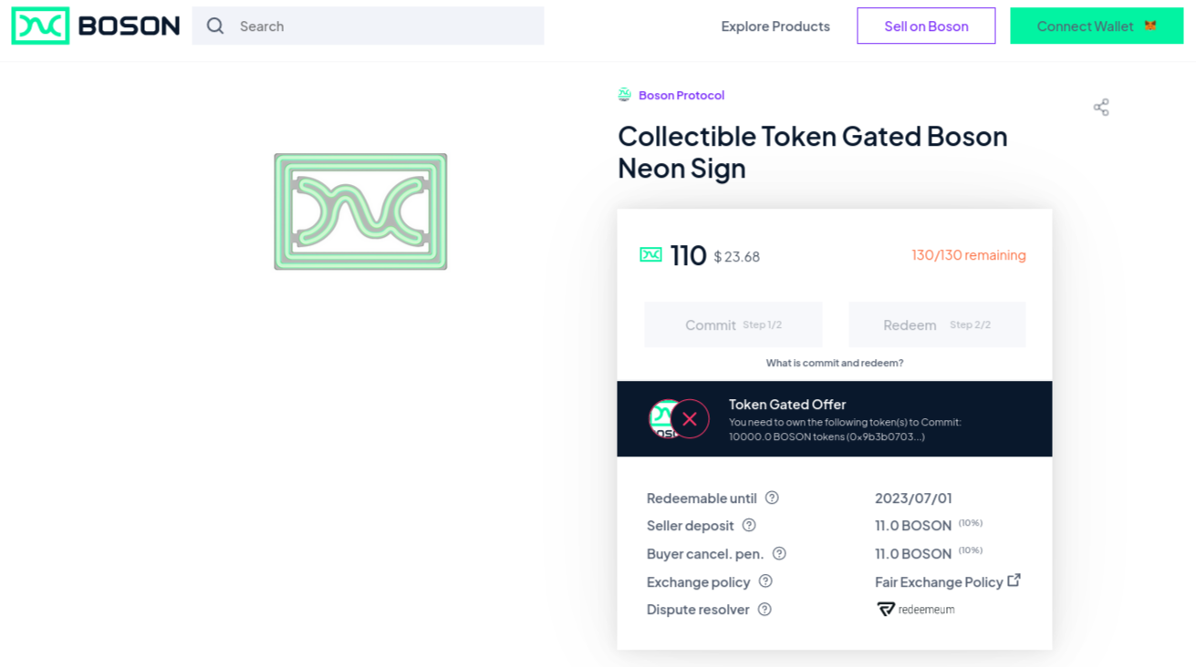 Token gated product details